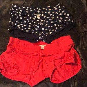 Two pairs of maternity shorts size large